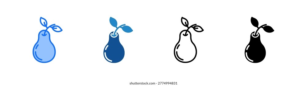 Pear Multiple Style Icon Set