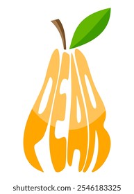 pear name of a fruits in the form a fruit logo creative and original for your business or company logotype vector illustration