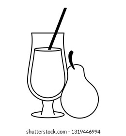 pear natural fruit juice black and white