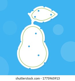 Pear on a blue background with highlights