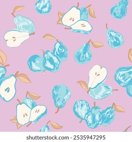 Una pera sobre un delicado fondo pastel