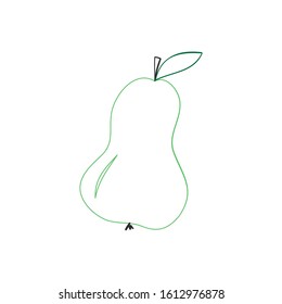 Pear on white background. Vector illustration. Isolated