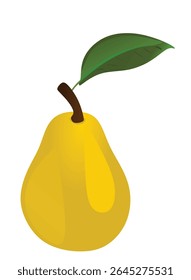 Pear on white background, vector	