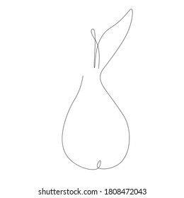Pear one line drawing. Vector illustration