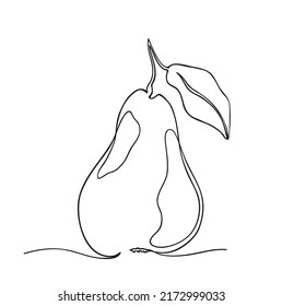 pear one line fruit illustration drawing. single line pear abstract vector