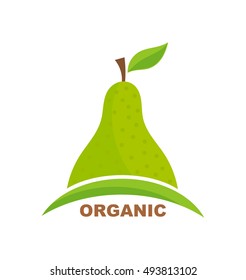 Pear organic symbol or logo. Vector illustration