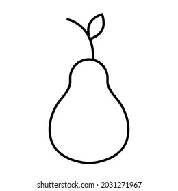 pear Outline fett gedrucktes Vektorsymbol, das leicht modifiziert oder bearbeitet werden kann 