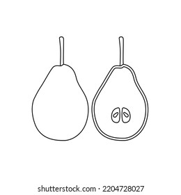 Pear Outline Icon Illustration On White Background