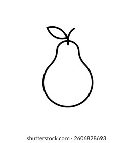 Pear outline icon on white background