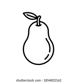 Pear. Outline simple vector icon. Icon, symbol, geometric, doodle. Fruit