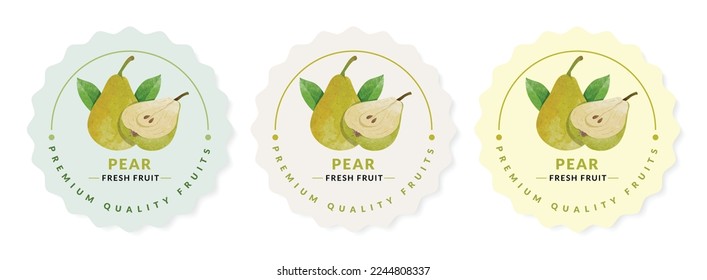 
Pear packaging design templates, watercolour style vector illustration.