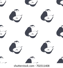 Pear pattern on white background