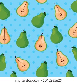 pear pattern over blue background .vector illustration