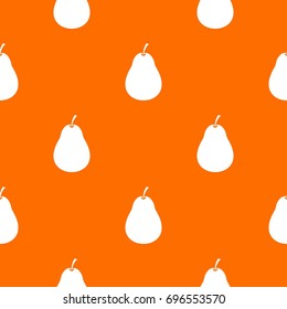 Pear pattern repeat seamless in orange color for any design. Vector geometric illustration