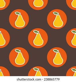 Pear pattern. Seamless texture with ripe pears. Use as a pattern fill