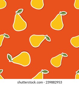 Pear pattern. Seamless texture with ripe pears. Use as a pattern fill