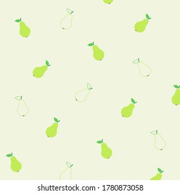 Pear pattern vector. Fruit background