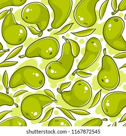 Pear pattern. Vector seamless pattern with pears