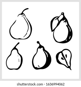Pear pattern.Image on a white background.