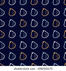 Pear and pears fruit vector graphic line art can be use for background and apparel design