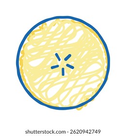 pear piece cut one doodle icon sketch vector. pear piece cut one sign. isolated symbol illustration