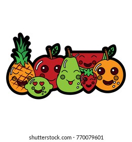 pear pineapple apple lime strawberry watermelon orange happy fru