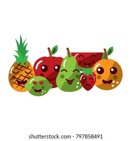 pear pineapple apple lime strawberry watermelon orange happy fru