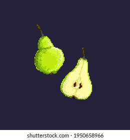 Pear pixel Icon, in the vector. EPS 8 format.