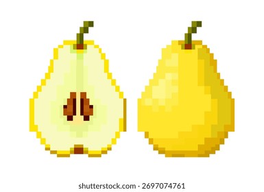 Pear pixel illustration Flat Design