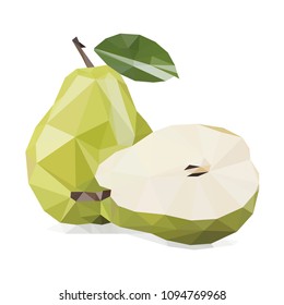 pear polygonal vector illustration isolated