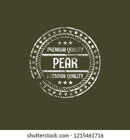 Pear premium quality emblem, label, badge. premium quality package label. vintage stamp. 