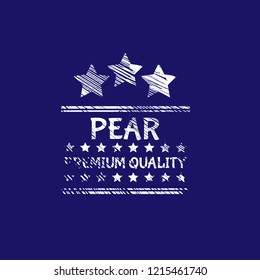 Pear premium quality emblem, label, badge. premium quality package label. vintage stamp. 
