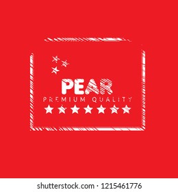 Pear premium quality emblem, label, badge. premium quality package label. vintage stamp. 