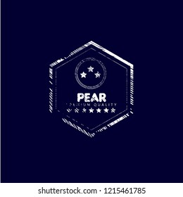 Pear premium quality emblem, label, badge. premium quality package label. vintage stamp. 