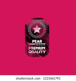 Pear premium quality emblem, label, badge. premium quality package label. vintage stamp. 