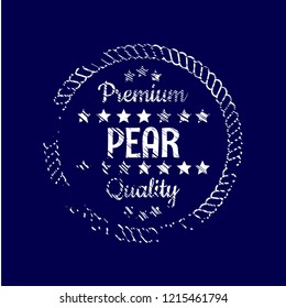 Pear premium quality emblem, label, badge. premium quality package label. vintage stamp. 