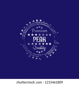 Pear premium quality emblem, label, badge. premium quality package label. vintage stamp. 