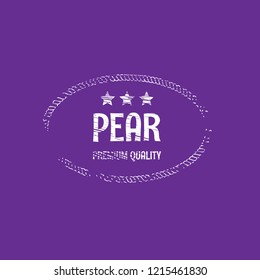 Pear premium quality emblem, label, badge. premium quality package label. vintage stamp. 