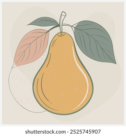 Pear (Pyrus) Fruit Vector Illustration Elegant and Detailed Artwork