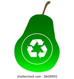 pear with recycle symbol