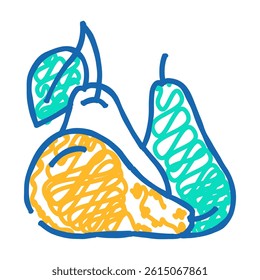 pear ripe fresh doodle icon sketch vector. pear ripe fresh sign. isolated symbol illustration