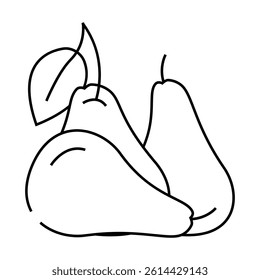 pear ripe fresh line icon vector. pear ripe fresh sign. isolated contour symbol black illustration