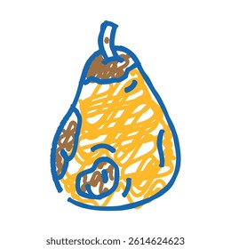 pear rotten food doodle icon sketch vector. pear rotten food sign. isolated symbol illustration