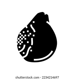 pear rotten food glyph icon vector. pear rotten food sign. isolated symbol illustration