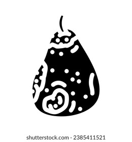 pear rotten food glyph icon vector. pear rotten food sign. isolated symbol illustration