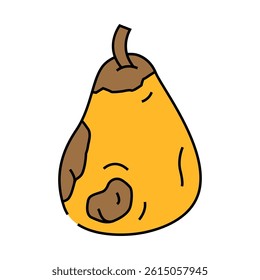 pear rotten food line icon vector. pear rotten food sign. isolated symbol illustration