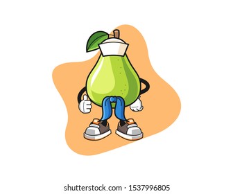 Pear sailor man cartoon. Mascot Character vector.