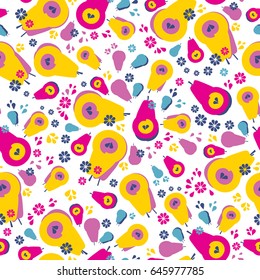 Pear seamless geometric vector pattern