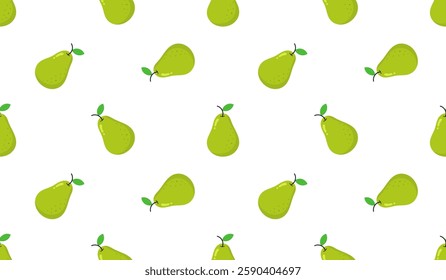 Pear seamless pattern. Fruit background. Beautiful vector print.