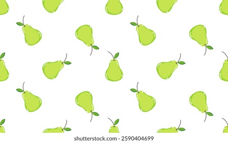 Pear seamless pattern. Fruit background. Beautiful vector print.